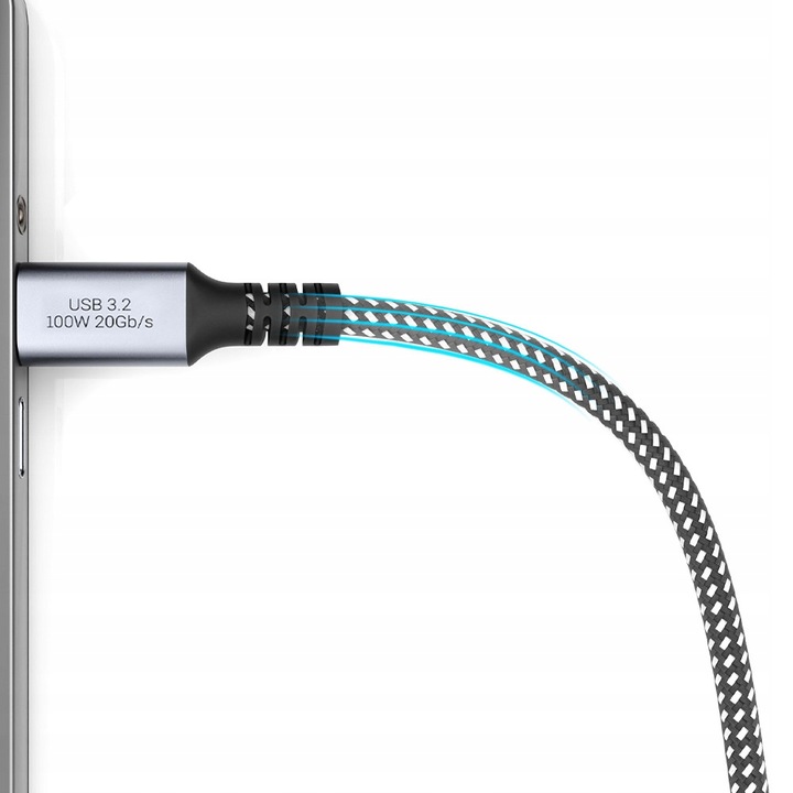 KABEL USB C SZYBKIE ŁADOWANIE 100W USB Typ C 3.2 DO APPLE Thunderbolt 2M