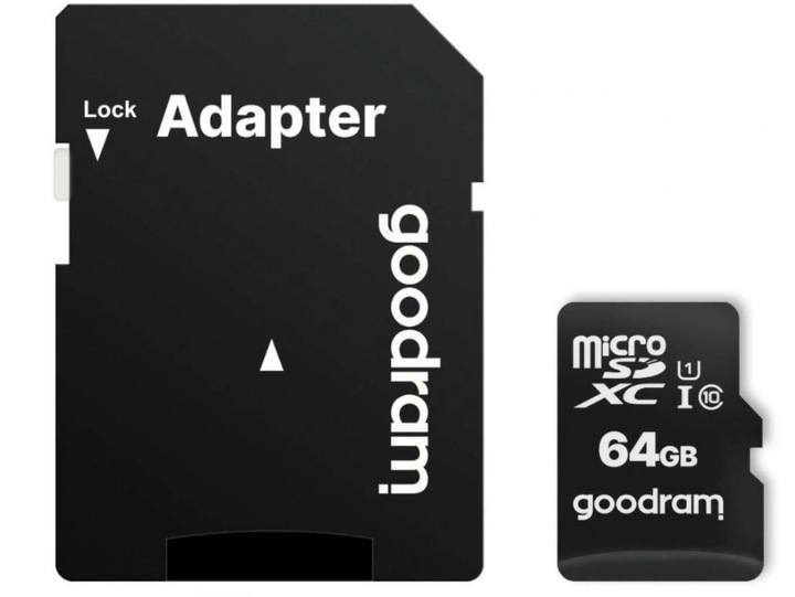 PS KARTA GOODRAM Micro SD 64GB, Class10 UHS + adapter. #LXND64GB