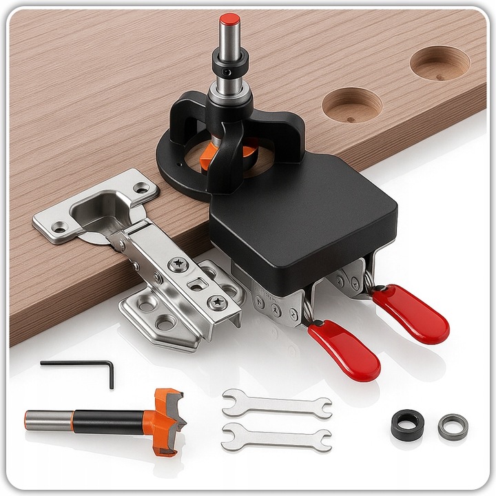 SZABLON DO WIERCENIA OTWORÓW POD ZAWIAS FREZ DO PUSZEK ZNACZNIK