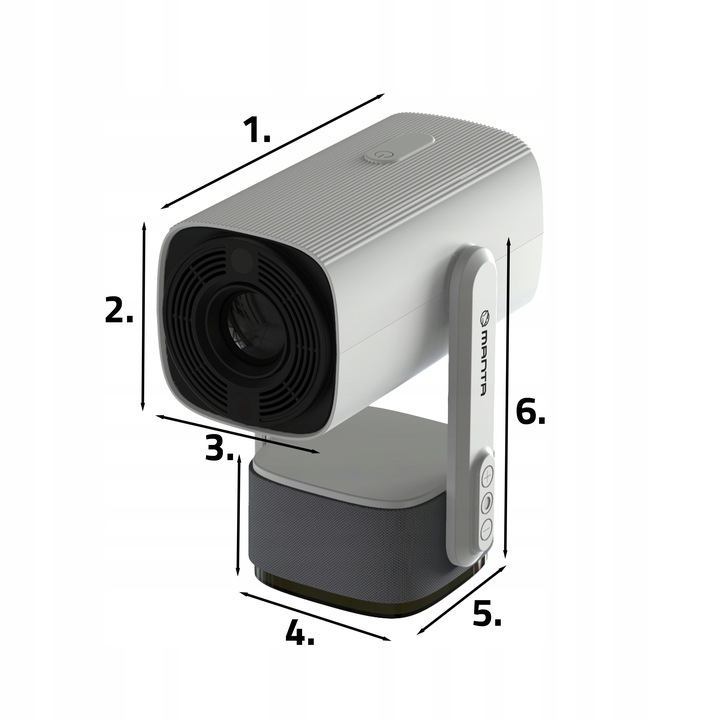 PROJEKTOR RZUTNIK AKUMULATOR PRZENOŚNY OBROTOWY LED MOBILNY SMART TV +HDMI