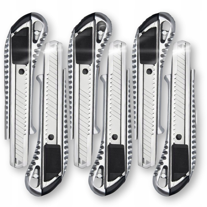 NÓŻ METALOWY NOŻYK TAPECIAK WYSUWANY Z OSTRZAMI OSTRZEM ŁAMANYM DO