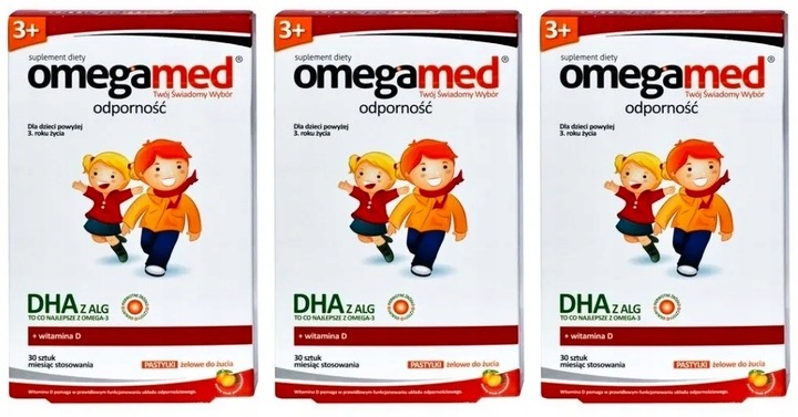 Omegamed Odporność 3+ DHA Witamina D 30 pastylek