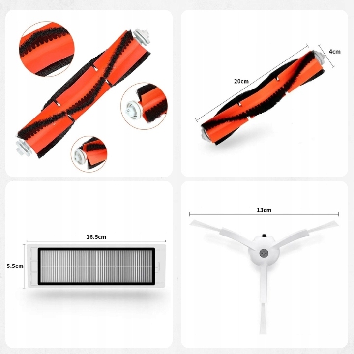 ZESTAW SZCZOTKI FILTRY DO XIAOMI MI Robot Vacuum 1 2 RoboRock S50 S60 S5 S6