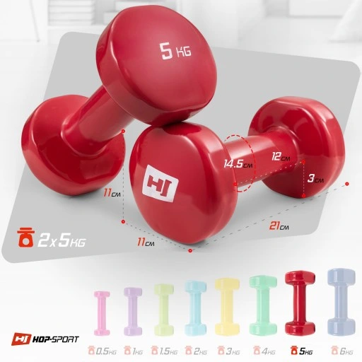 Hantelki zestaw 2x5kg hantle do ćwiczeń fitness