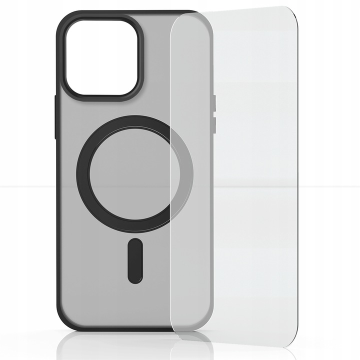 Etui Magsafe Do Apple iPhone 13 Pro Max (Czarne Matowe, Wzmacniane) +Szkło