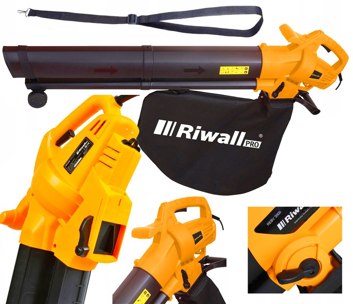 Elektryczna dmuchawa odkurzacz do liści 45L Riwall REBV3200E