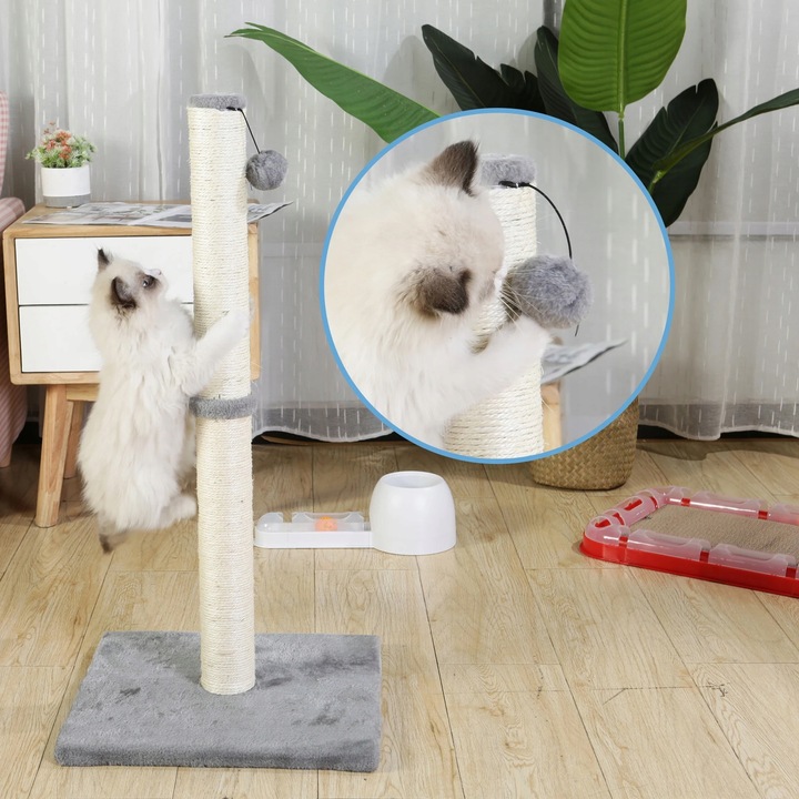 STABILNY WYSOKI SŁUPEK DRAPAK DO DRAPANIA 88 CM DLA KOTA SZEROKA PODSTAWA