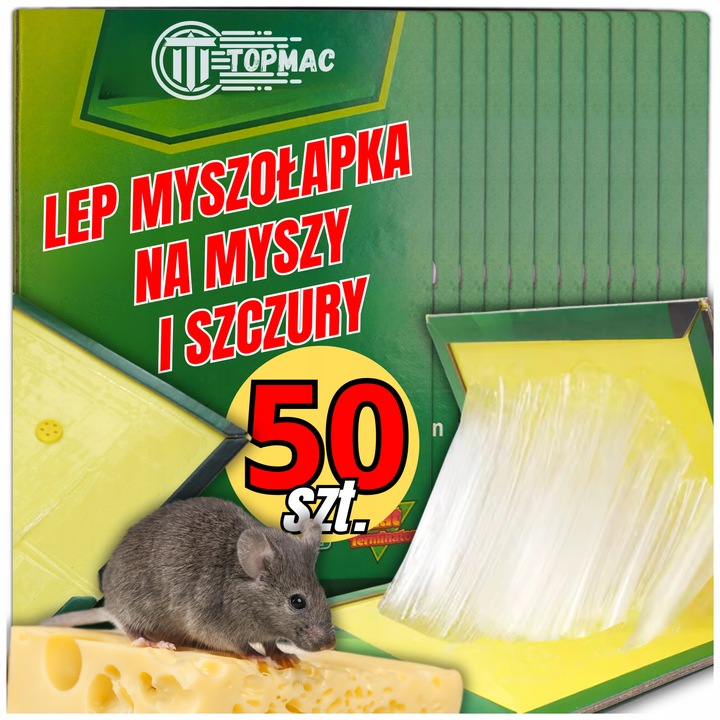 50x LEP NA MYSZY I SZCZURY Pułapka Myszołapka silny klej aromat mocna
