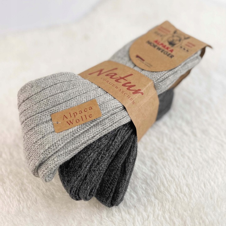 3-pak grube WEŁNIANE SKARPETY UNISEX prążek prążek APLAKA ciepłe 43-46