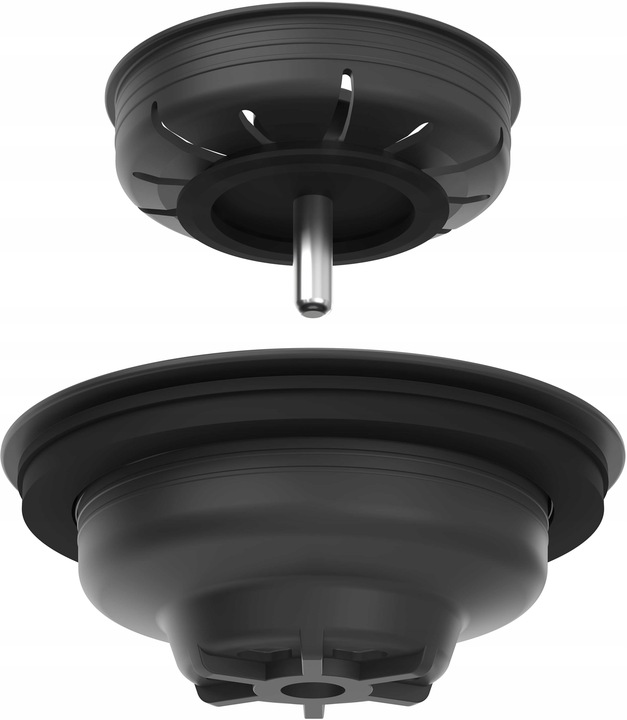 SYFON do ZLEWU jednokomorowego oszczedzajacy miejsce czarny PRZYSCIENNY 2w1