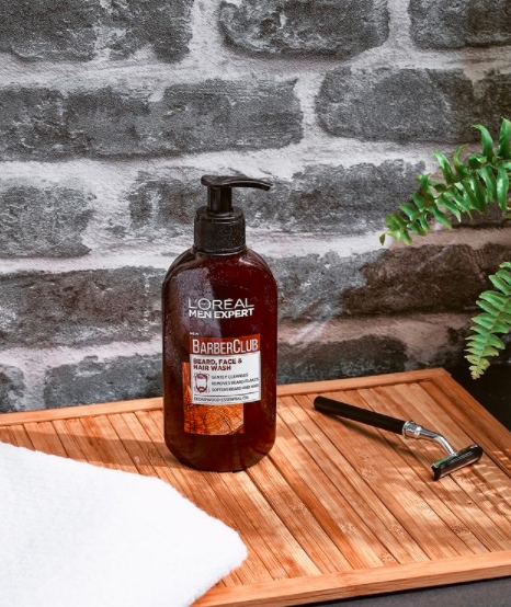 Zestaw Loreal Men Expert Barber Club Żel 3W1 (Broda,Twarz,Włosy) + Olejek