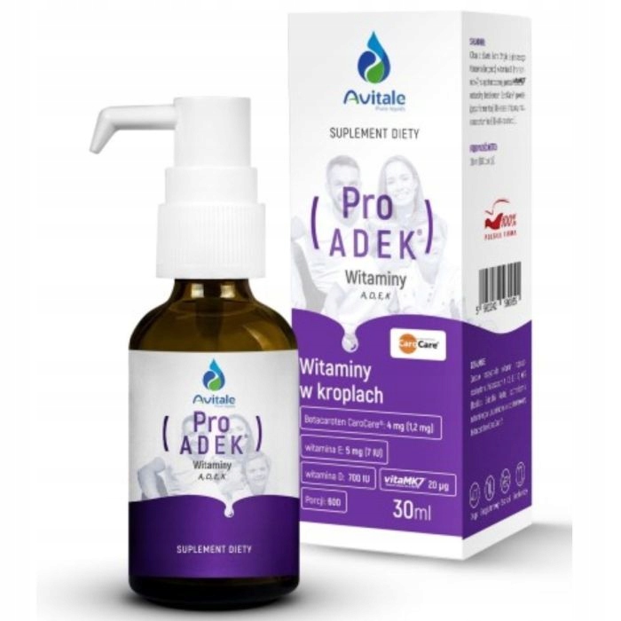 Avitale ProADEK - Kompleks witamin A, D3, E oraz K2 - 30 ml