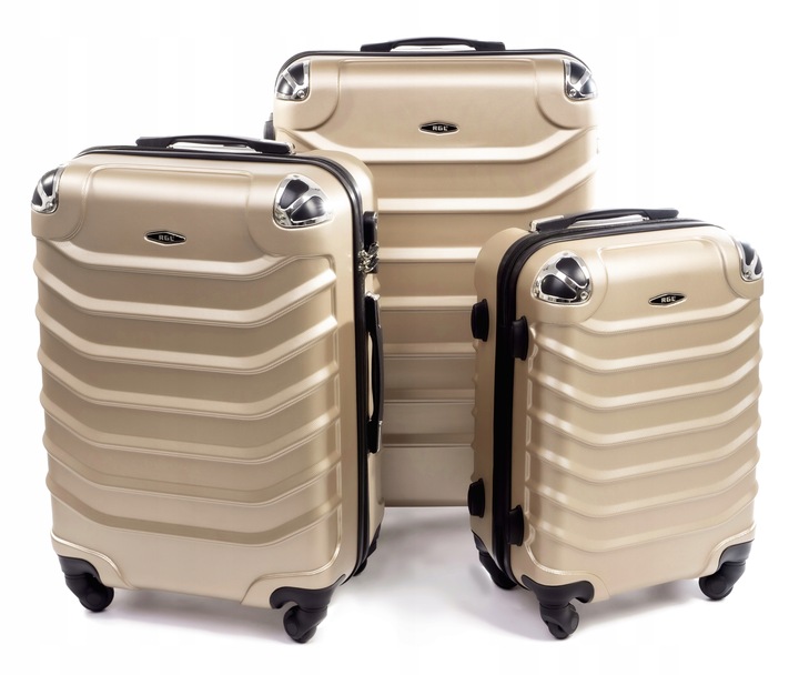 73 ZESTAW WALIZEK PODRÓŻNYCH RGL 3w1 XXL XL L KÓŁKA PODRÓŻNA TORBA ABS