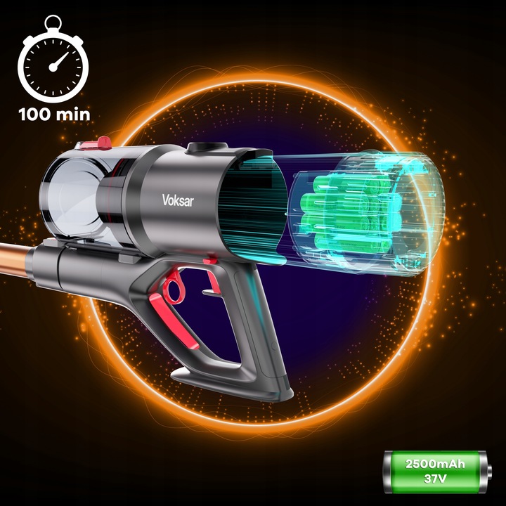 Odkurzacz Bezprzewodowy Pionowy Ręczny VOKSAR V11 5w1 LED 600W MOCNY