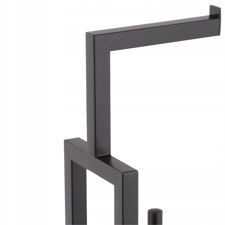 Stojak na papier toaletowy i szczotkę do WC czarny bambus ze szczotką do wc