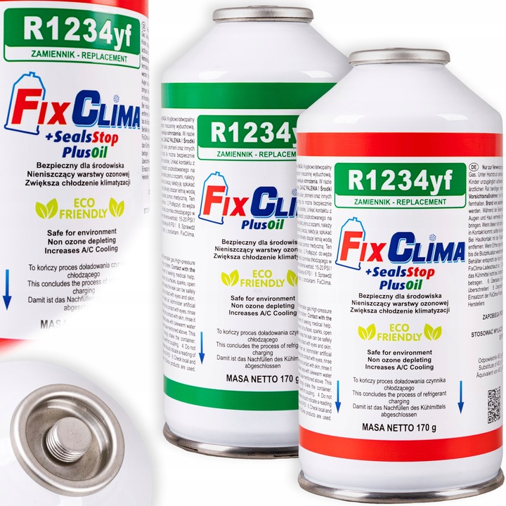 GAZ DO NAPEŁNIANIA KLIMATYZACJI AUT R1234YF+USZCZELNIACZ CZYNNIK CHŁODNICZY