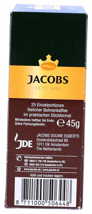 Kawa rozpuszczalna Jacobs Espresso w saszetkach 2x25 saszetek 45g z Niemiec