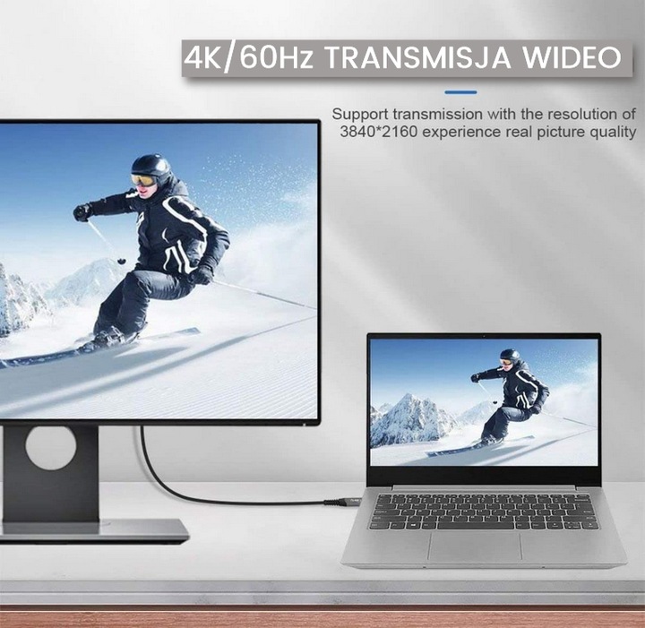 EVO Kabel USB 4.0 USB-C 40Gbps Thunderbolt 8K - 1,2M SZYBKIE ŁADOWANIE