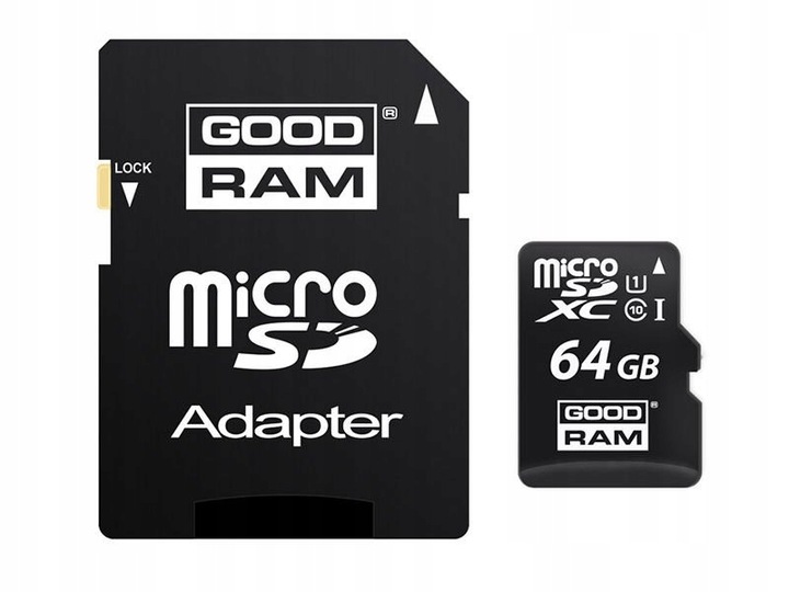 GOODRAM 64GB microSDXC class 10 UHS I + adapter