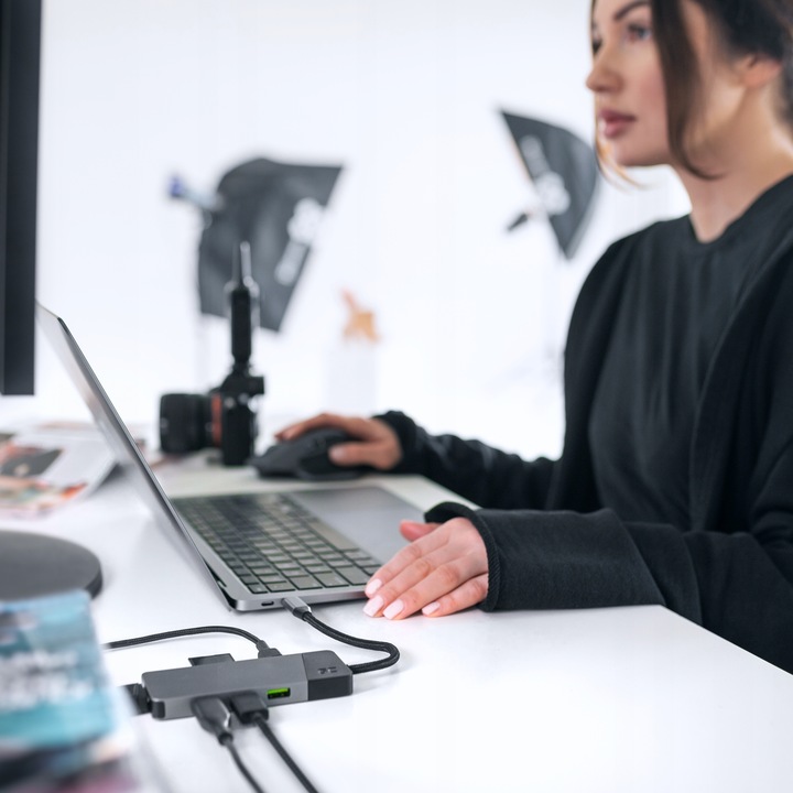 HUB USB-C 7w1 GC Connect PD 85W ADAPTER 3x USB 3.1, HDMI 4K, USB C, SD, TF