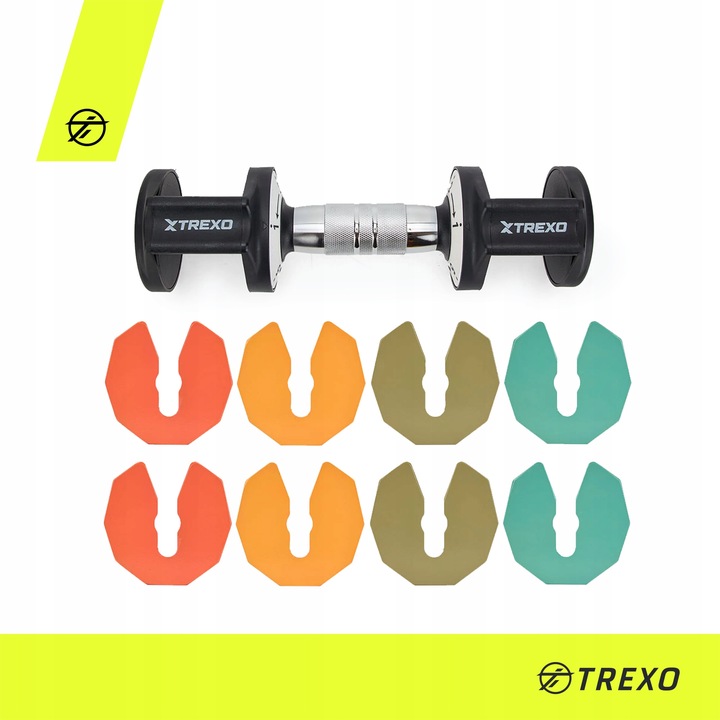 ZESTAW Hantli REGULOWANY ciężar do ćwiczeń TREXO STALOWE ciężarki 2x5kg