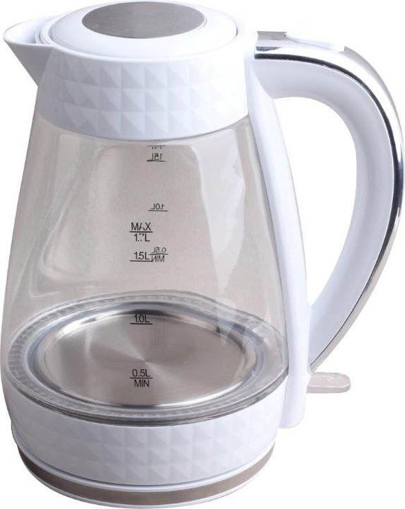 Czajnik elektryczny bezprzewodowy szklany biały 1,7l 2200 W Łucznik