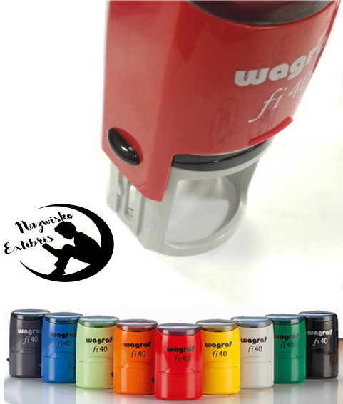 Exlibris pieczątka stempel 40mm PREZENT Ex libris