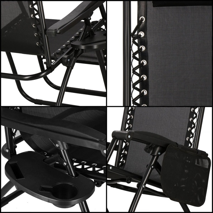 LEŻAK OGRODOWY PLAŻOWY FOTEL SKŁADANY ZERO GRAVITY TURYSTYCZNY KRZESŁO 2w1