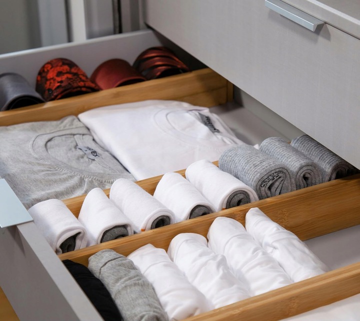 4x BAMBUSOWY ORGANIZER DO SZUFLADY SEPARATOR PRZEGRÓDKA Z 9