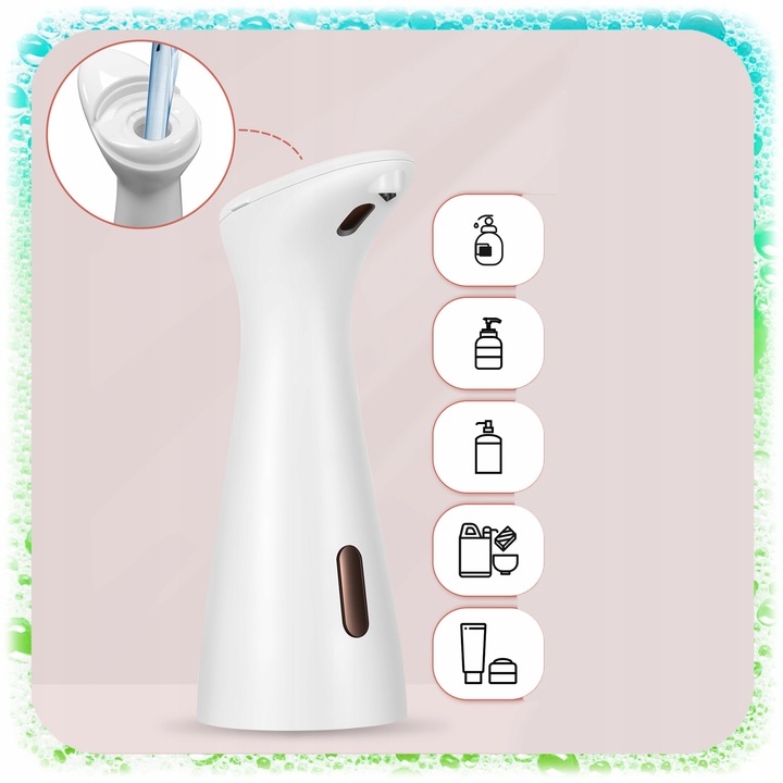 DOZOWNIK DO MYDŁA PŁYNU Czujnik AUTOMATYCZNY Bezdotykowy DYSPENSER 200 ml