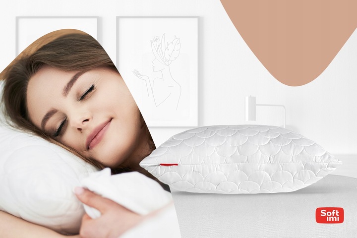 PODUSZKA 50X70 ANTYALERGICZNA PIKOWANA GRUBA ZAMEK