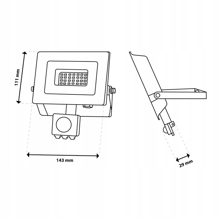 HALOGEN NAŚWIETLACZ LED 30W 4000K IP44 ZEWNĘTRZNY LAMPA Z CZUJNIKIEM