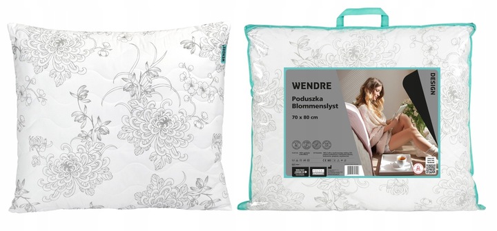 Antyalergiczna miękka puszysta poduszka 70x80 Wzór kwiaty Polska