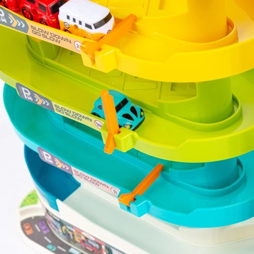 PARKING GARAŻ SAMOCHODOWY Z WINDĄ ZE ŚWIATŁEM I DŹWIĘKIEM AUTA ZAKRĘCONY