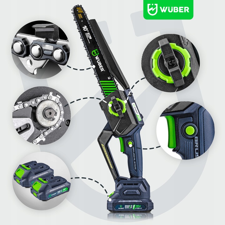 MINI PILARKA PIŁA ŁAŃCUCHOWA AKUMULATOROWA DO GAŁĘZI 2xAKU