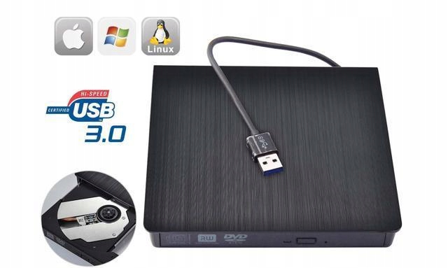 Nagrywarka DVD zewnętrzna ZEWNĘTRZNY PRZENOŚNY NAPĘD DVD-RW CD-R NA USB 3.0