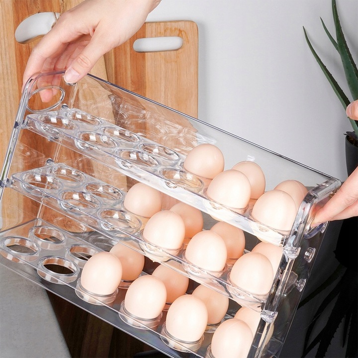 Pojemnik NA 36 JAJEK jajka pudełko organizer kuchenny do lodówki piętrowy