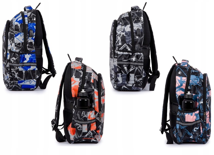 Tornister szkolny plecak młodzieżowy we wzory Duży 24L 3 kolory Klasa 4-8