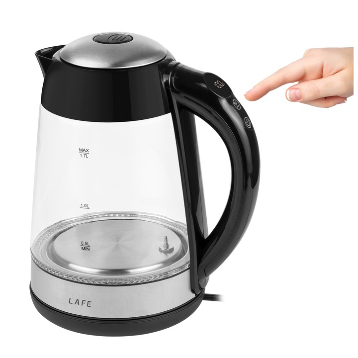 CZAJNIK ELEKTRYCZNY BEZPRZEWODOWY 1,7l 2200W SZKLANY LED REGULACJA