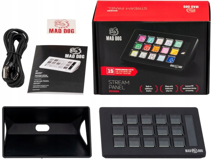 Panel MAD DOG Stream Deck GK150K Czarny