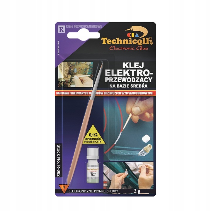 TECHNICQLL Klej elektroprzewodzący R-082 2 gr- kolor: srebrny