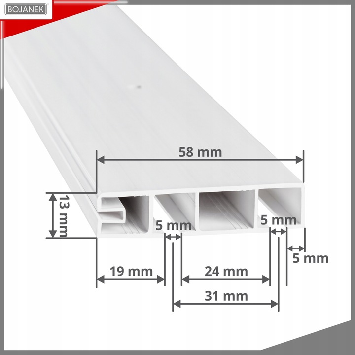 KARNISZ Podwójny z Maskownicą Szyna Sufitowa PCV Biała 300cm z Osłoną