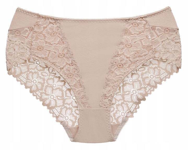 Wygodne majtki figi damskie bawełniane koronkowe z wysokim stanem pełne