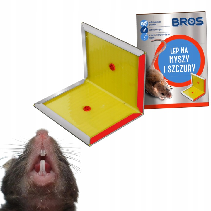 BROS LEP NA MYSZY SZCZURY GRYZONIE PUŁAPKA KLEJOWA WABIĄCA ZAPACHEM 12
