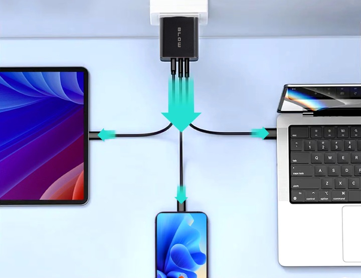 SZYBKA ŁADOWARKA SIECIOWA GNIAZDO USB + 2x USB-C QC PD 40W UNIWERSALNA