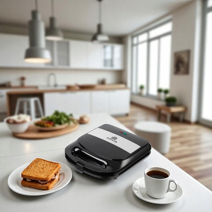 Czarny Toster Opiekacz Do Kanapek XXL 4 Kanapki 1400W Tosty Sandwich