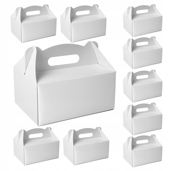 Pudełko Na Ciasto CHRZEST Gładkie Białe Ślub Wesele 10szt