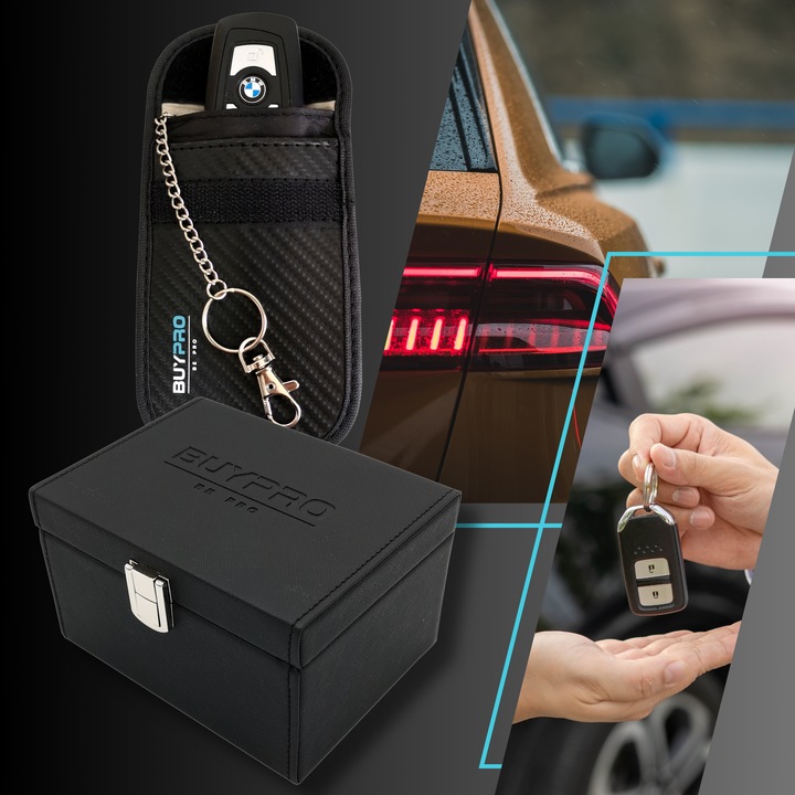 PUDEŁKO Faraday + Etui pokrowiec NA KLUCZYK KEYLESS Rfid ZESTAW + GRATIS