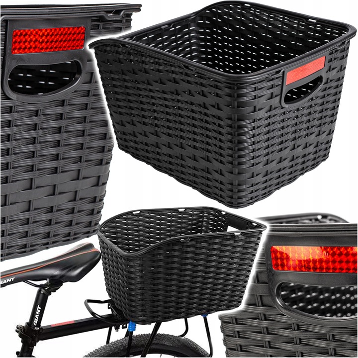 KOSZYK ROWEROWY TYLNY KOSZ ROWER BAGAŻNIK ZAKUPY MOCNY Z UCHWYTEM POJEMNY