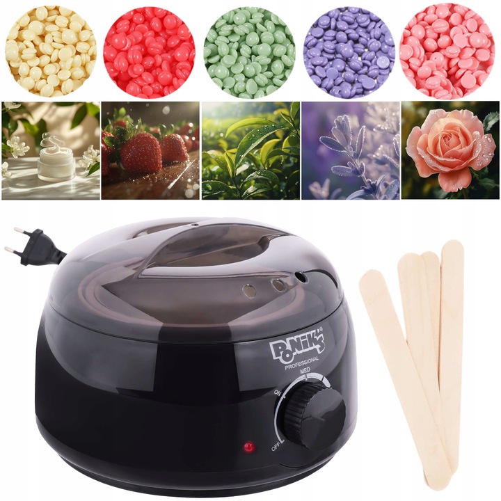 Podgrzewacz Do Wosku Zestaw Do Depiliacji Włosów Twardy Wosk 500g Patyczki